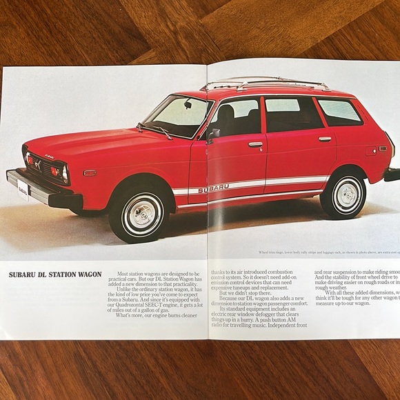 VINTAGE BUNDLE - SUBARU DEALERSHIP PRINT AD BOOKLET 1976 & STUFFED ANIMAL LION - Picture 11 of 12